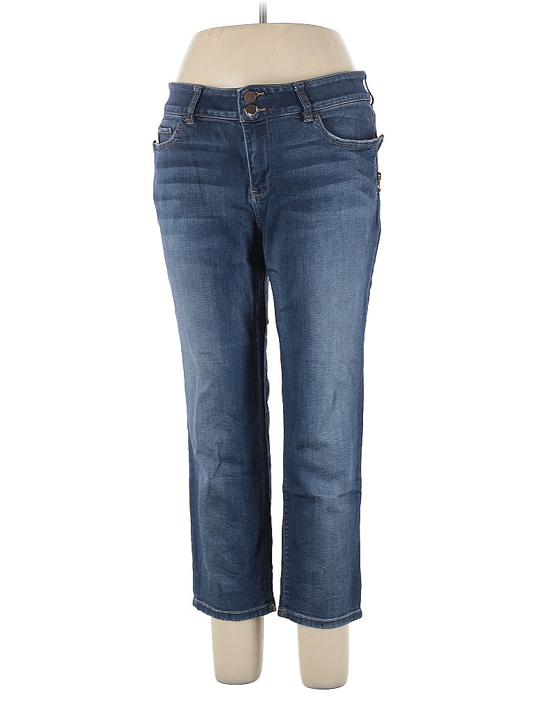 Soho JEANS NEW YORK & COMPANY Hearts Blue Jeans Size 12 - photo 1