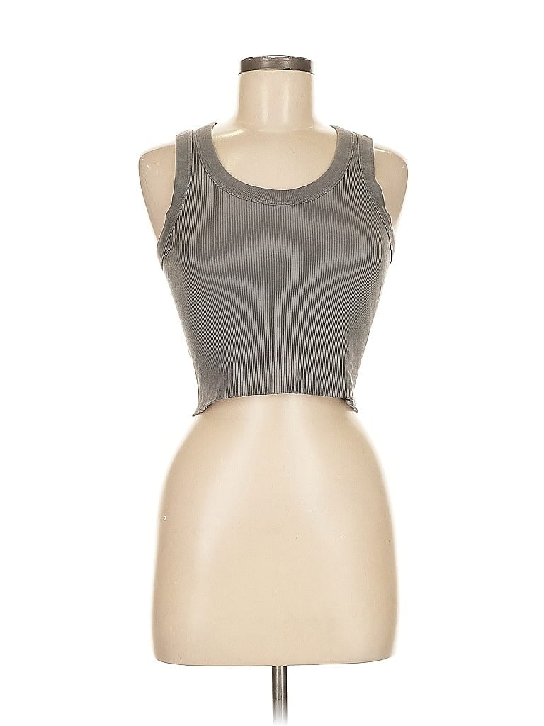 Pre-owned Brandy Melville Tank Top Gray Halter Neckline Tops