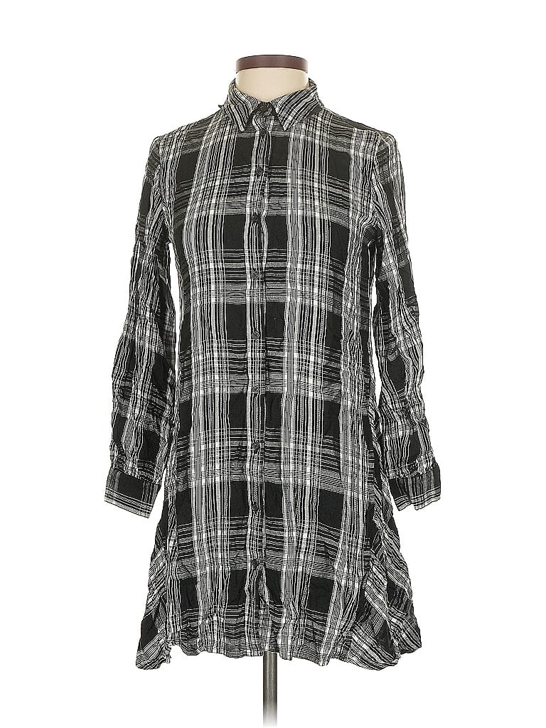 Lou & Grey for LOFT 100% Viscose Plaid Gray Casual Dress Size XS - photo 1