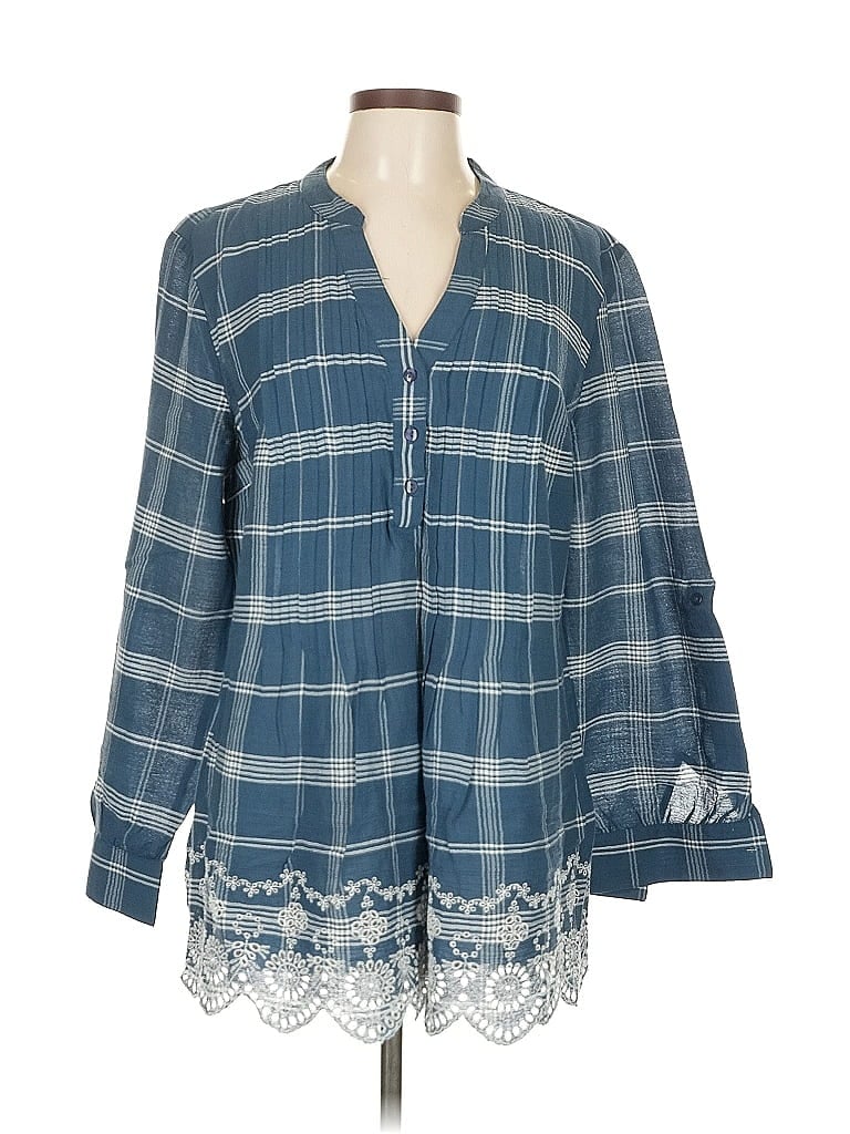 Pre-owned Style & Co Long Sleeve Blouse In Blue