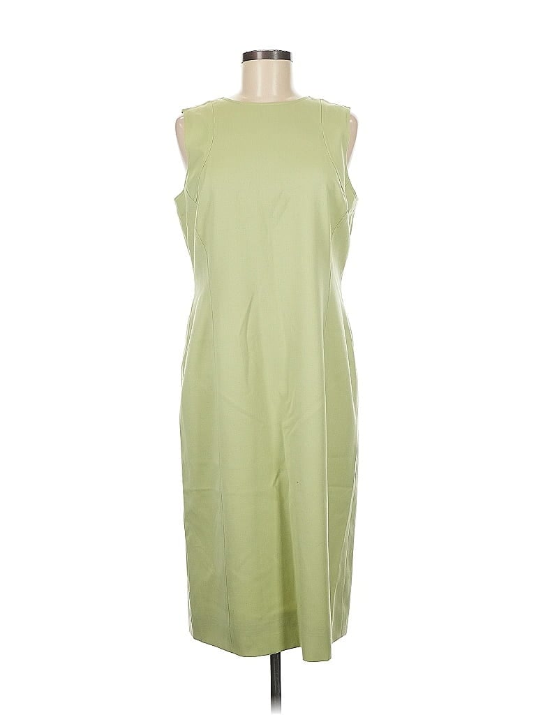 Carlisle 100% Acetate Solid Green Casual Dress Size 8 - photo 1