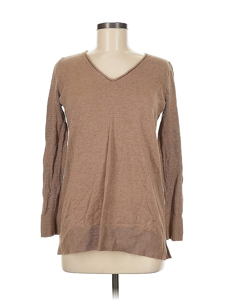 Pre-owned Ann Taylor Loft Outlet Long Sleeve T-shirt In Brown