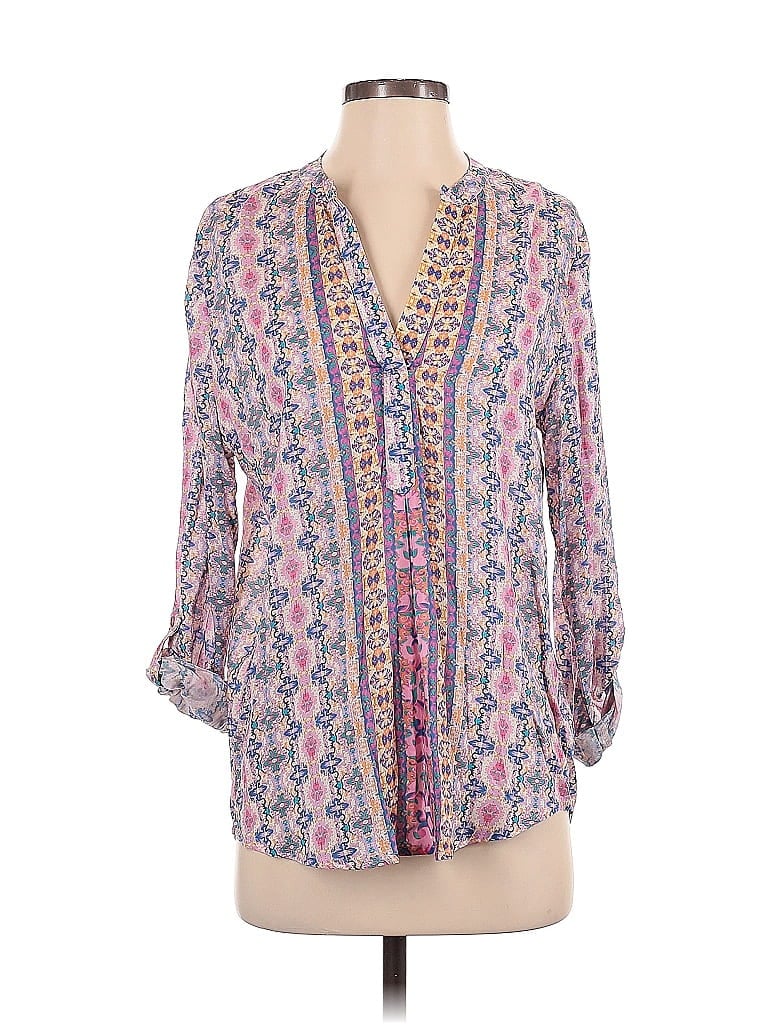 Pre-owned Feathers By Tolani 3/4 Sleeve Blouse In Pink