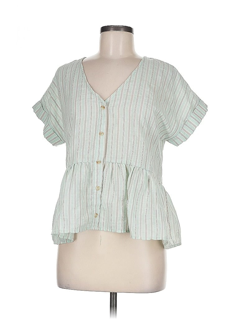 Blu Pepper Green Short Sleeve Blouse Size M - photo 1