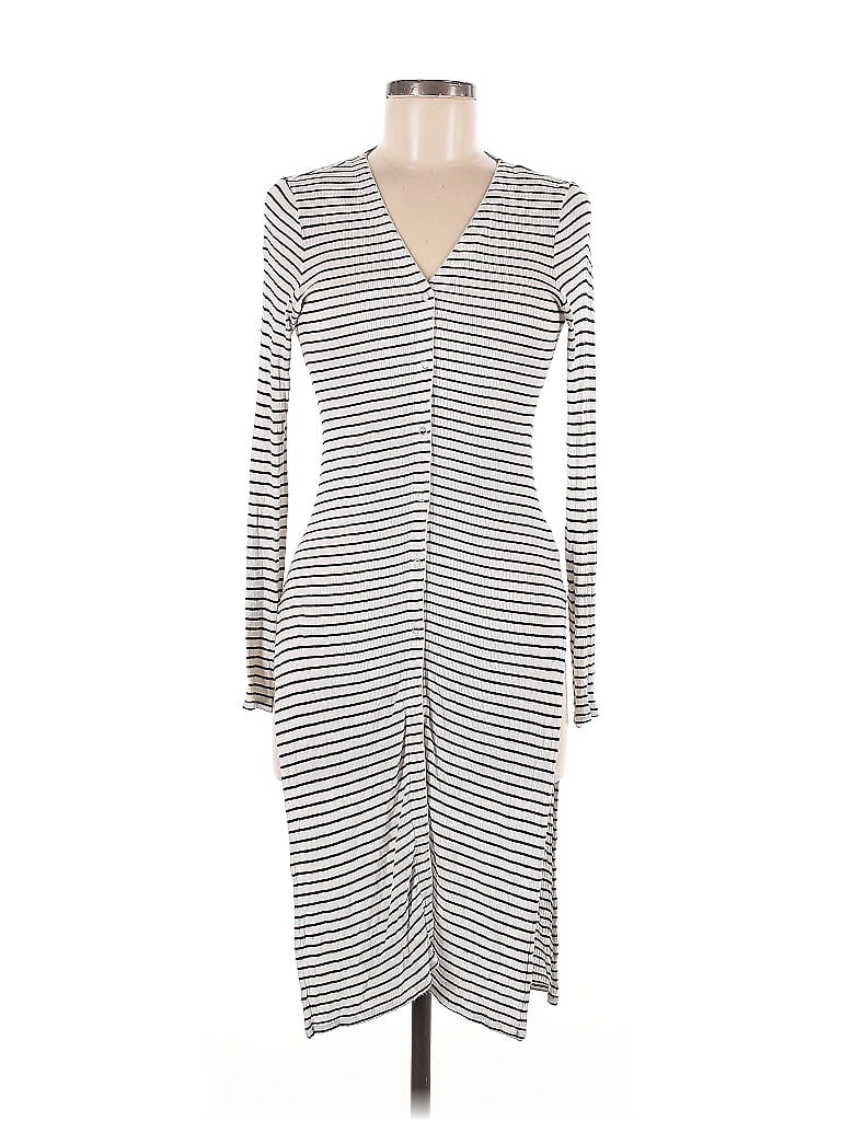 Pre-owned Three Dots Cardigan Sweater In White