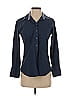 Claridge + King 100% Cotton Solid Blue Long Sleeve Button-Down Shirt Size XS - photo 1