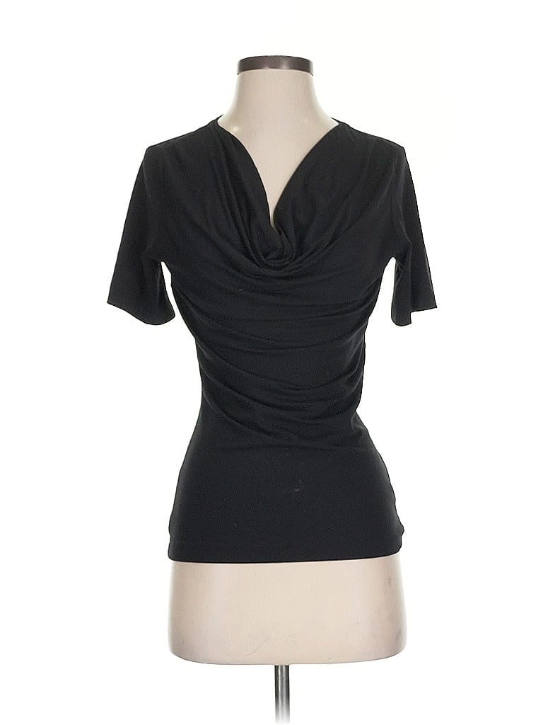 Click to view more detailed imagery on our partner's website Pre-owned St John Short Sleeve Top Black Cowl Neck Tops