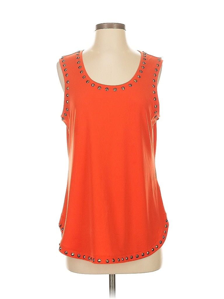 Pre-owned Ruby Rd. Sleeveless Top Orange Scoop Neck Tops