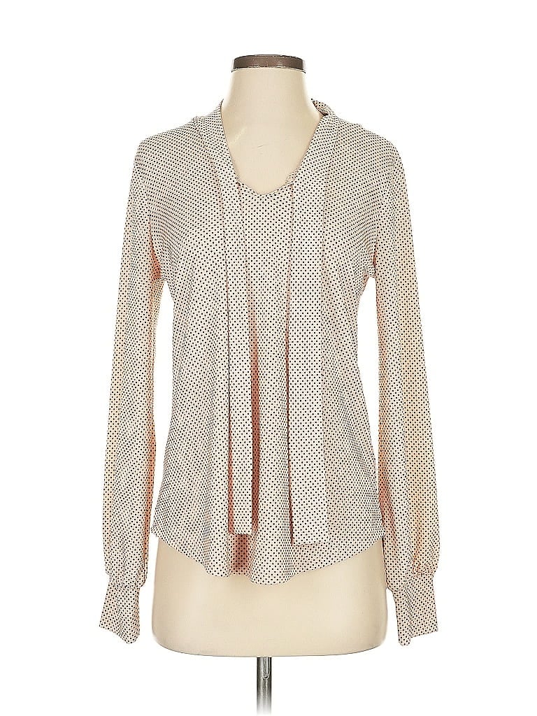 Pre-owned Adrianna Papell Long Sleeve Blouse In Brown