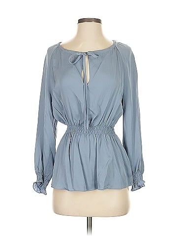 Theory Long Sleeve Silk Top (view 1)