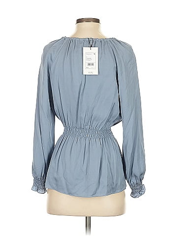 Theory Long Sleeve Silk Top (view 2)