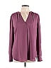 Soho JEANS NEW YORK & COMPANY 100% Polyester Burgundy Pink Long Sleeve Blouse Size L - photo 1