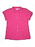 Belle By Kim Gravel 100% Recycled Cotton Pink Short Sleeve Button-Down Shirt Size XS - photo 1