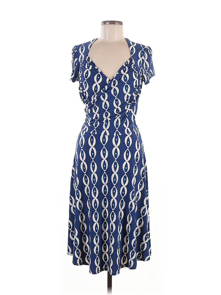 Leota Print Blue Casual Dress Size M - photo 1