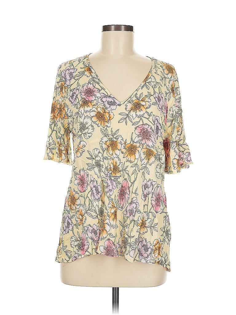 Pre-owned Rachel Zoe Tjx Short Sleeve Blouse In Yellow
