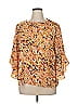 Kasper 100% Polyester Orange 3/4 Sleeve Blouse Size XL - photo 1