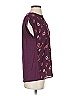 Papermoon 100% Polyester Floral Burgundy Short Sleeve Blouse Size S - photo 4