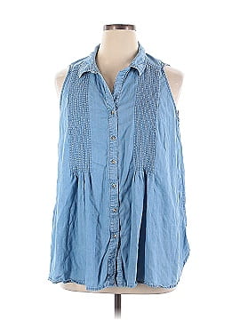 Terra & Sky Sleeveless Button Down Shirt