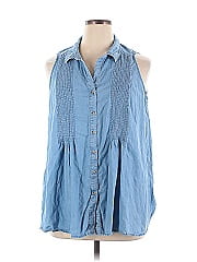 Terra & Sky Sleeveless Button Down Shirt