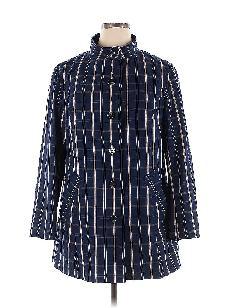 Liz Claiborne Plaid Blue Coat Size 1X - photo 1