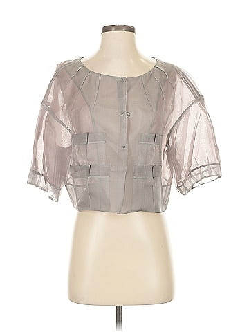 BCBGMAXAZRIA Runway Short Sleeve Silk Top (view 1)