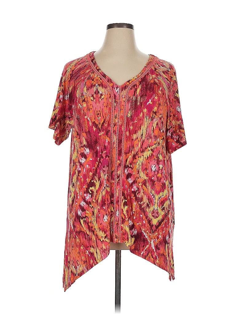 Catherines Pink Short Sleeve Blouse Size 0X - photo 1