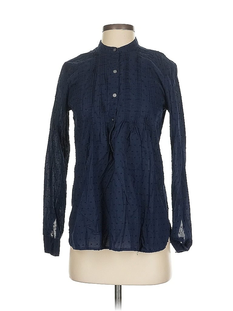 Pre-owned Gap Long Sleeve Blouse In Blue