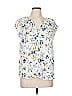 Daniel Rainn 100% Polyester White Short Sleeve Blouse Size M - photo 1