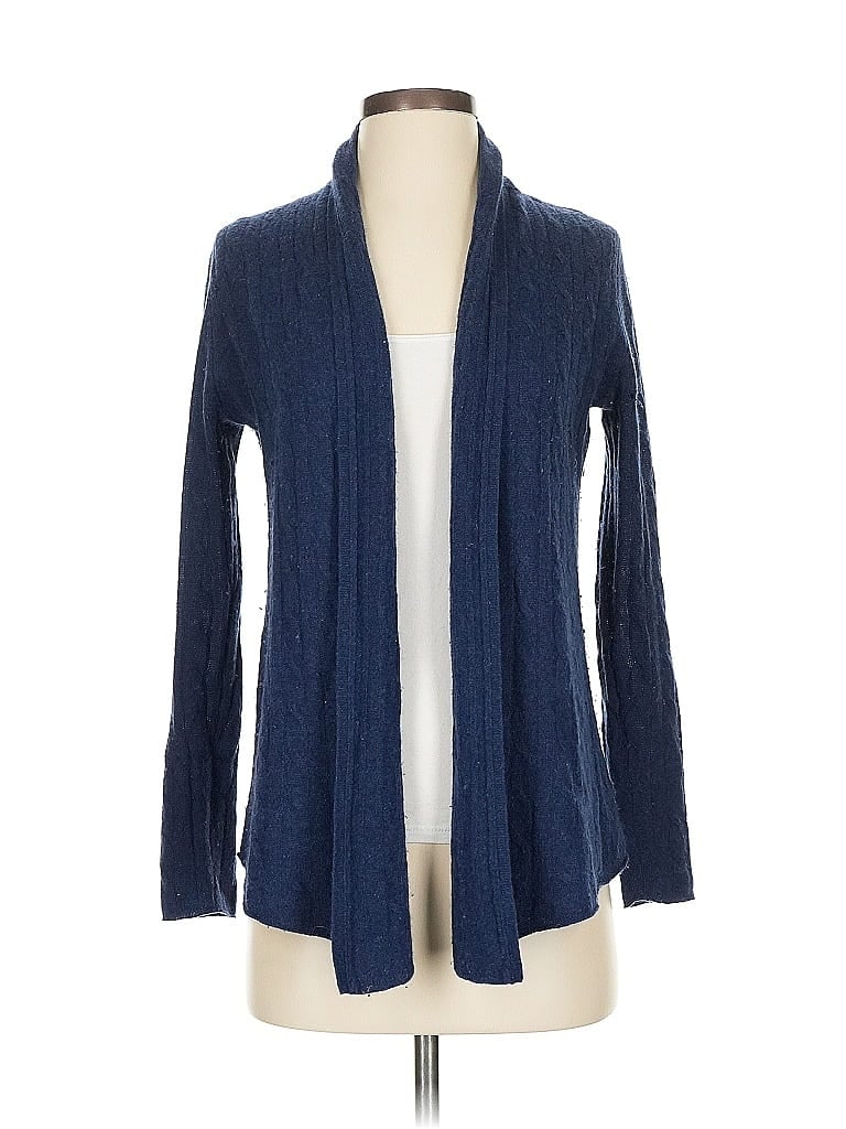 White + Warren 100% Cashmere Blue Cashmere Cardigan Size S - photo 1