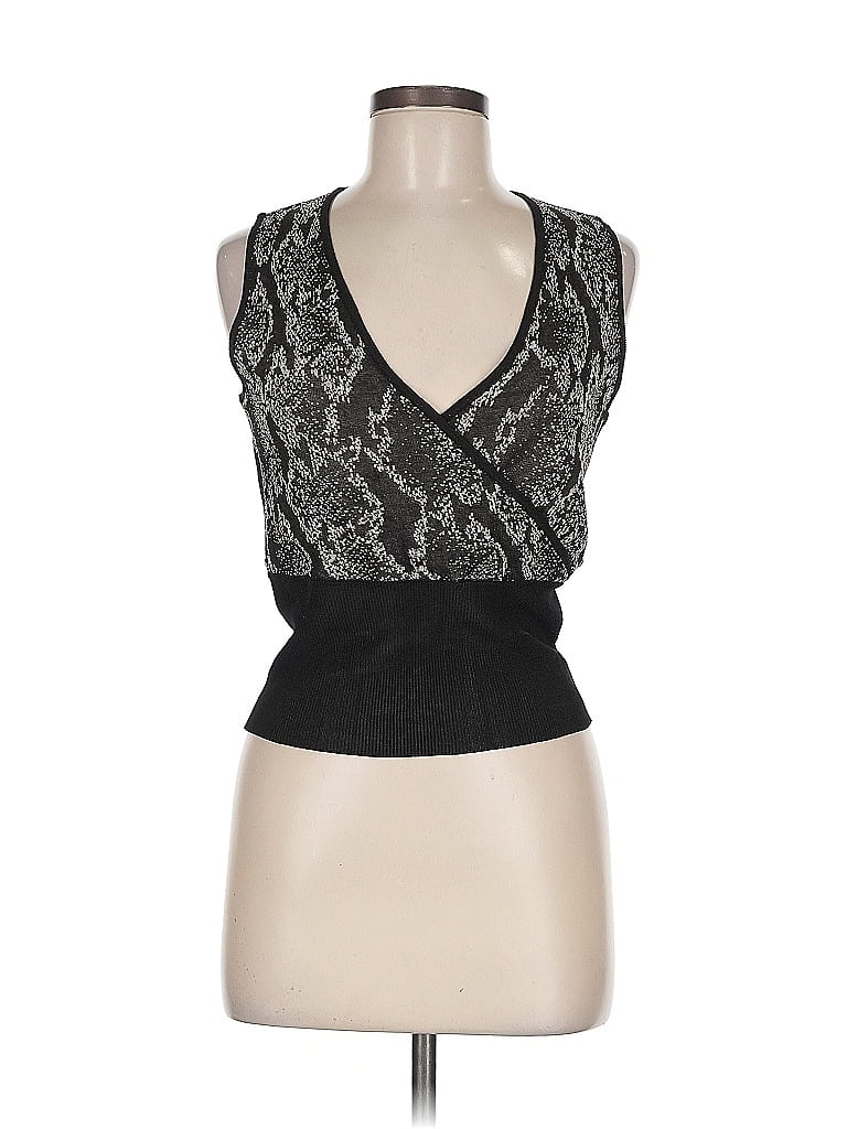 Click to view more detailed imagery on our partner's website Pre-owned Jucca Tank Top Black Plunge Neckline Tops