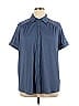Woman Within Blue Short Sleeve Blouse Size 14 - photo 1
