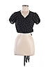 Polly 100% Polyester Black Short Sleeve Top Size 6 - photo 1