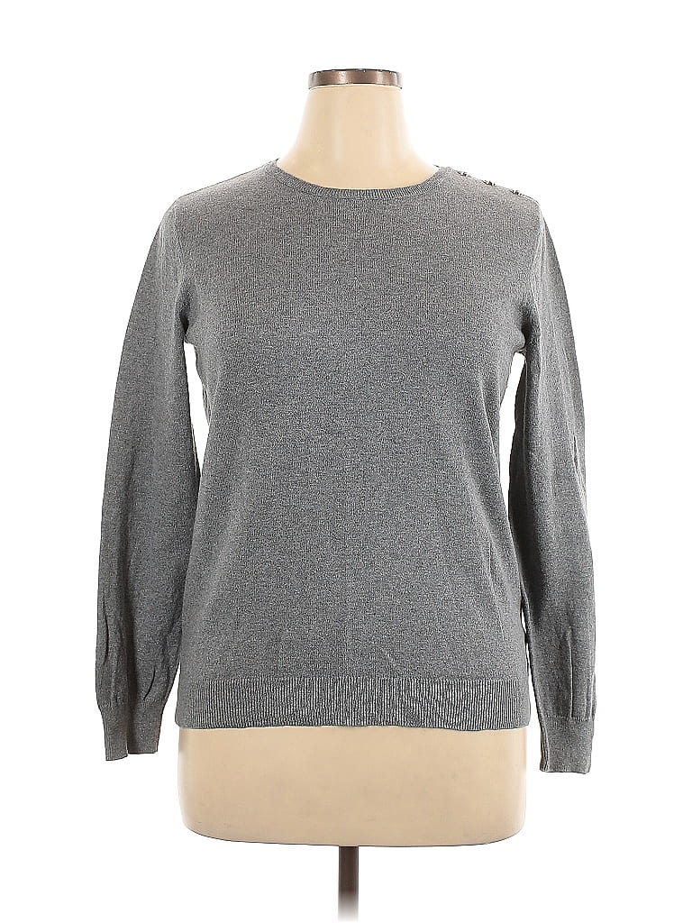 Anne Klein Sport Gray Long Sleeve Top Size XL - photo 1