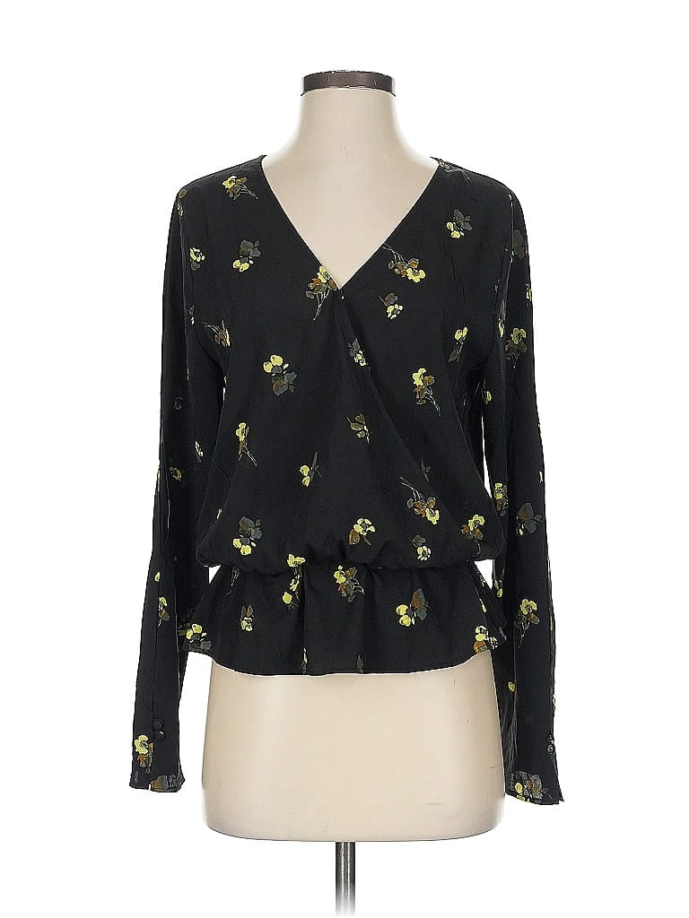 Pre-owned Chelsea28 Long Sleeve Blouse In Black