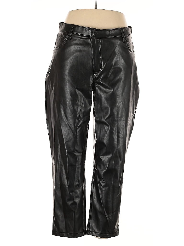 Pre-owned Assorted Brands Faux Leather Pants In Black