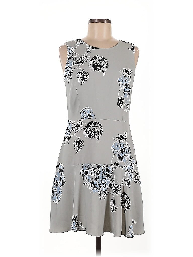 Armani Exchange 100% Polyester Floral Gray Casual Dress Size 6 - photo 1