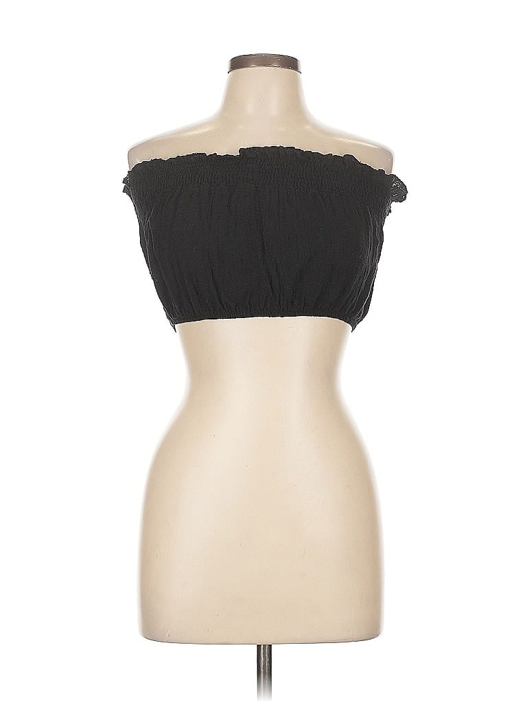 Pre-owned Active Usa Tube Top Black Strapless Neckline Tops