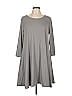Soho Solid Gray Casual Dress Size L - photo 1