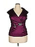 R&M Richards Burgundy Purple Short Sleeve Blouse Size 18 - photo 1