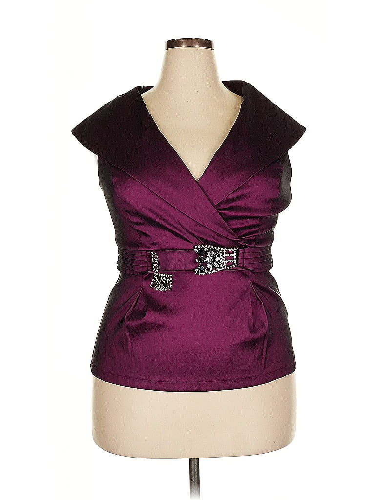 R&M Richards Burgundy Purple Short Sleeve Blouse Size 18 - photo 1