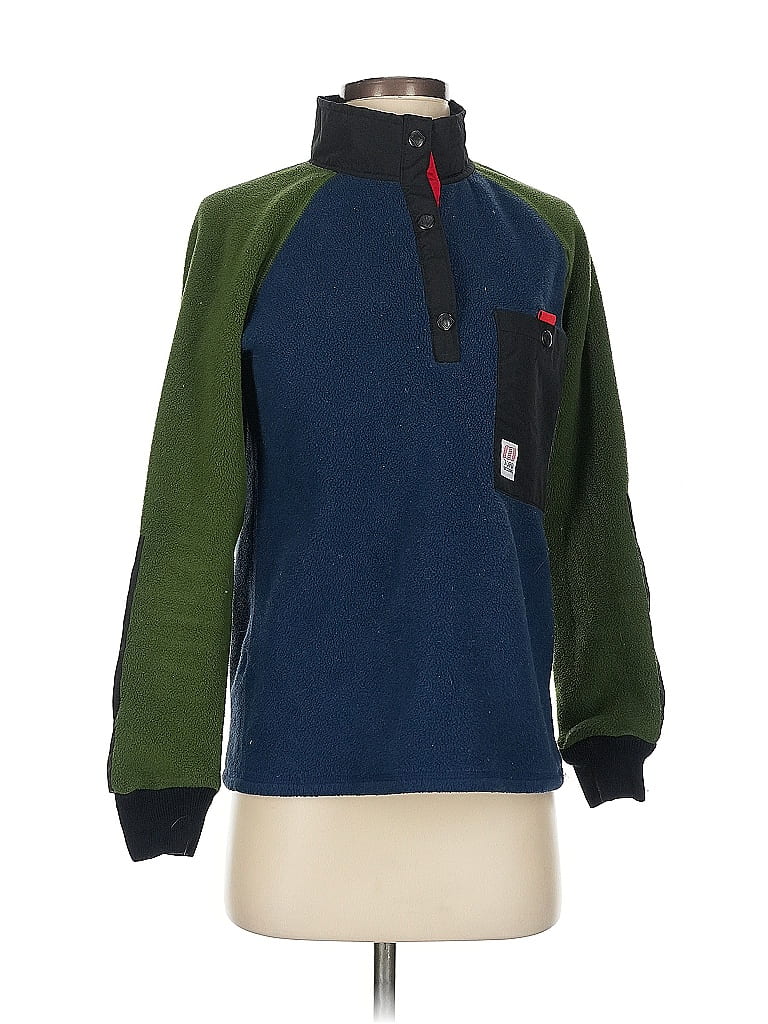 Topo Designs 100% Polyester Color Block Green Fleece Size S - photo 1