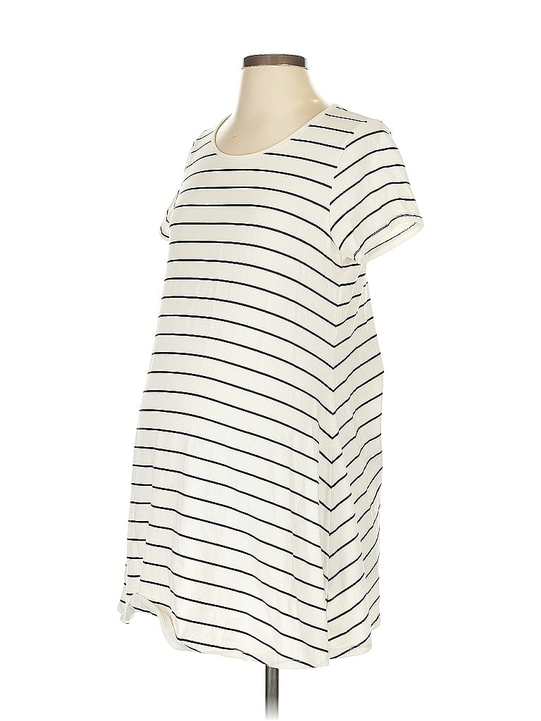A Pea in the Pod Stripes Ivory Casual Dress Size S - photo 1
