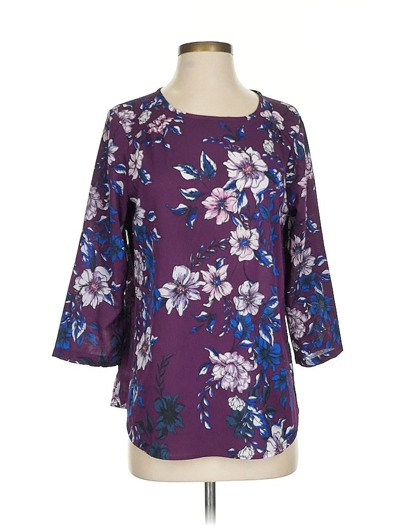 Pre-owned Van Heusen 3/4 Sleeve Blouse In Purple