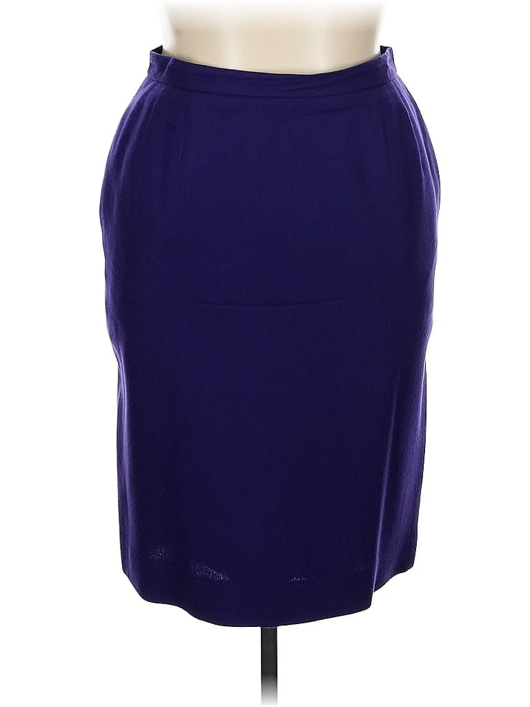 Pre-owned Kasper Wool Skirt In Purple