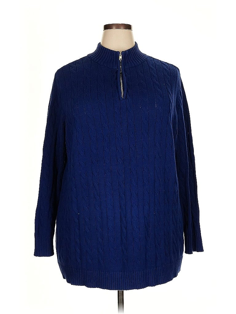 Woman Within 100% Cotton Blue Pullover Sweater Size 22 - photo 1