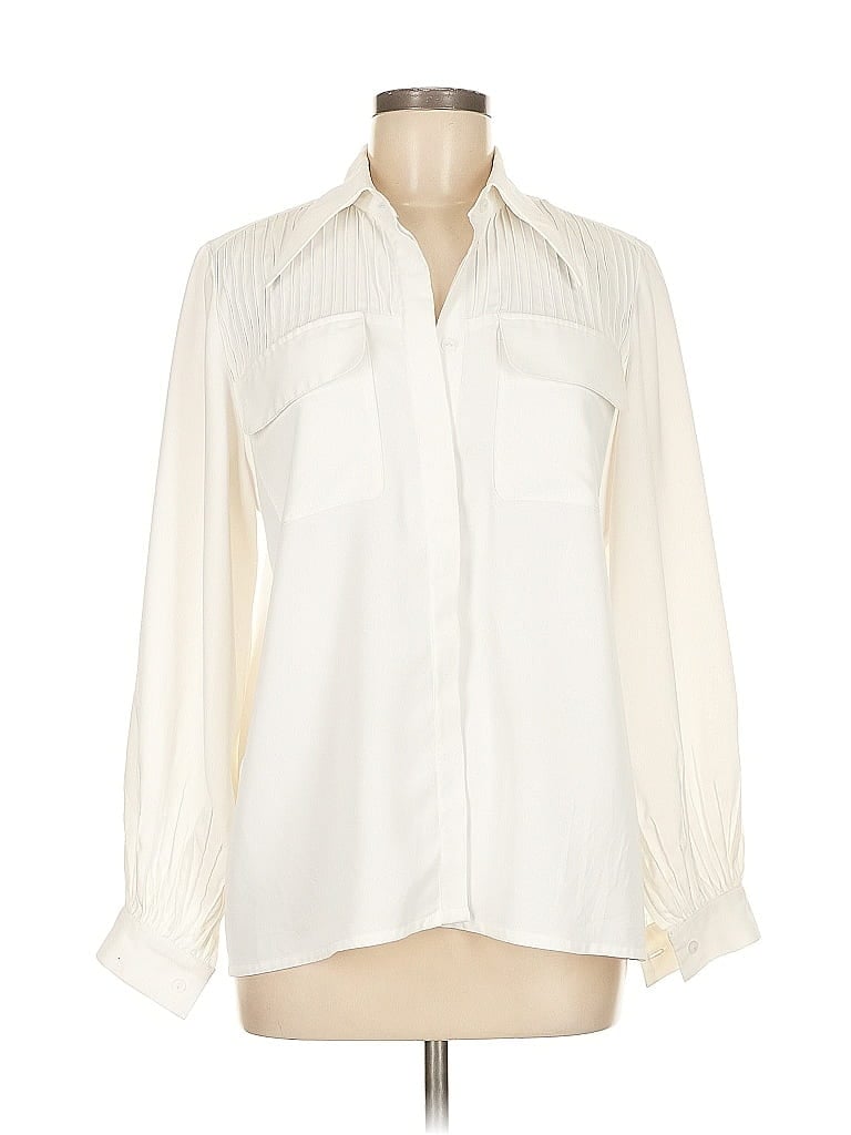 Pre-owned Assorted Brands Long Sleeve Blouse In White