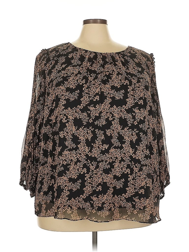 Pre-owned Lauren Conrad 3/4 Sleeve Blouse In Brown