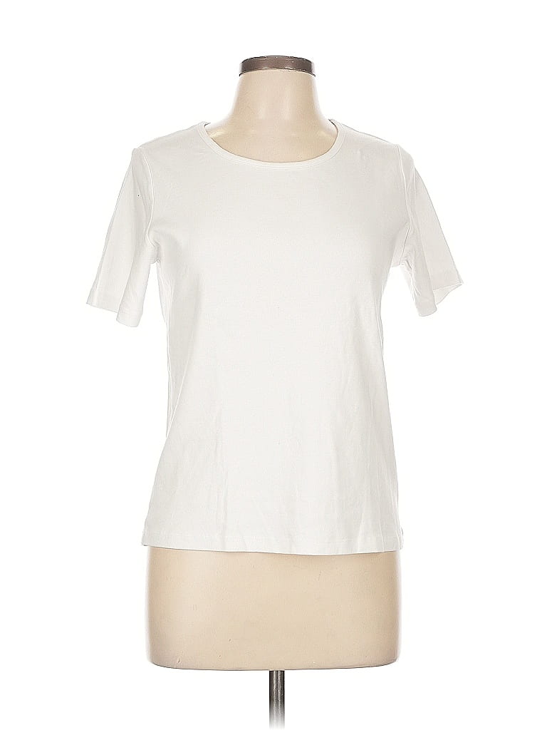 White Stag 100% Cotton Solid Ivory Short Sleeve T-Shirt Size L - photo 1