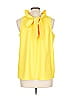 Crown & Ivy 100% Polyester Yellow Sleeveless Blouse Size L - photo 2