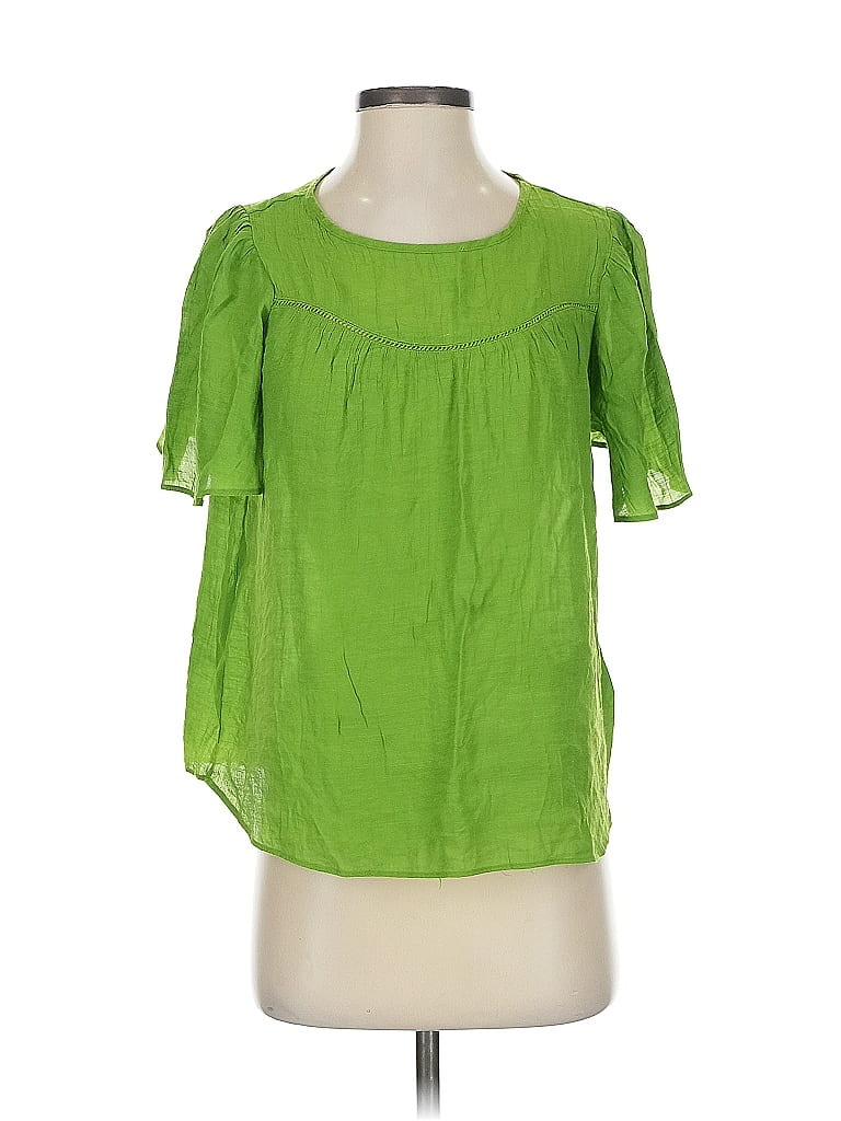 Pre-owned Nanette Lepore Short Sleeve Blouse In Green